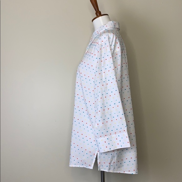 FOXCROPT NYC Plus Size Elbow Sleeve Dots Blouse 14 - Picture 2 of 11